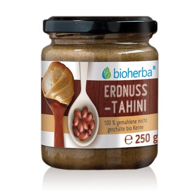Bioherba Erdnuss-Tahini 100% gemahlene nicht geschälte Kerne