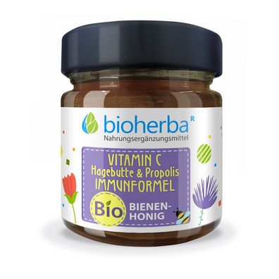 Bioherba Vitamin C Hagebutte & Propolis Immunformel Bio-Bienenhonig