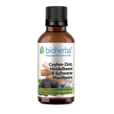 Bioherba Ceylon-Zimt Heidelbeere & Schwarze Maulbeere Tropfen Tinktur