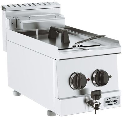 Gastronomie Combisteel Fritteuse mit 1 Korb und 10 Liter aus Edelstahl 300x600x300mm