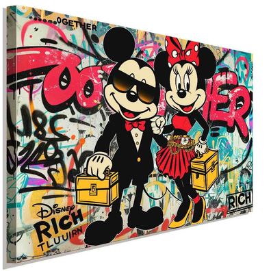 Streetart Leinwandbild im Comic-Stil - Together Rich Pop-Art | AK ART Wandbild