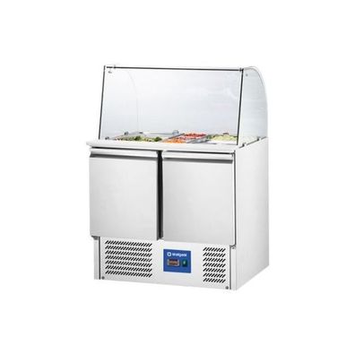 Stalgast Starline Saladette Mit Glasabdeckung, 2-Türig, 10X Gn 14, 900 X 705 X