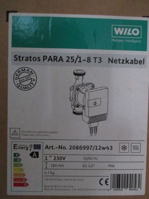 Wilo Pumpe Stratos Para 25 / 1 - 8 Hocheffizienzpumpe Stromspar P13/1465