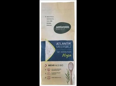 Naturata 6x Atlantik Meersalz, mit jodhaltigen Bio Algen 500g