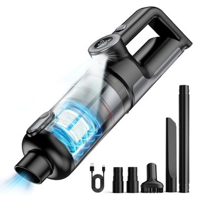 KoDise Handstaubsauger 19000Pa mit LED, Akku, HEPA-Filter, Nass&Trocken
