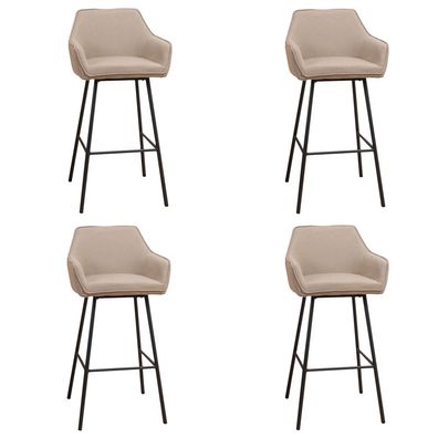 Bronx71 Barhocker Andor recycelter Stoff taupe 65 - 78 cm - 4er Set