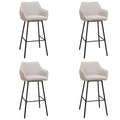 Bronx71 Barhocker Andor grau recycelter Stoff 65 - 78 cm - 4er Set