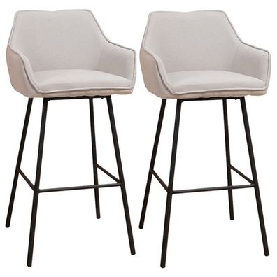 Bronx71 Barhocker Andor grau recycelter Stoff 65 - 78 cm - 2er Set
