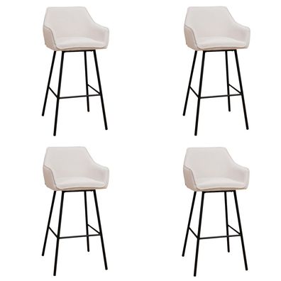 Bronx71 Barhocker Andor off white recycelter Stoff 65 - 78 cm - 4er Set