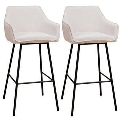 Bronx71 Barhocker Andor off white recycelter Stoff 65 - 78 cm - 2er Set
