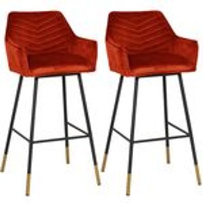 Bronx71 Barhocker Samt Fiona 65 - 78 cm kupfer - 2er Set
