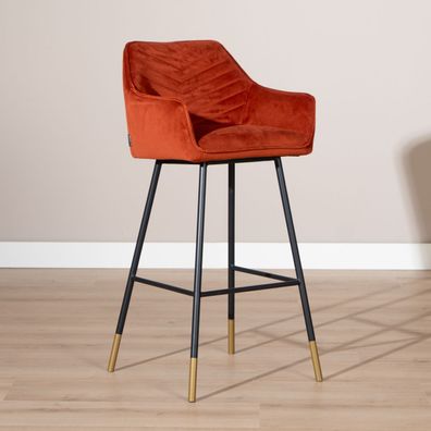 Bronx71 Barhocker Samt Fiona 65 - 78 cm kupfer