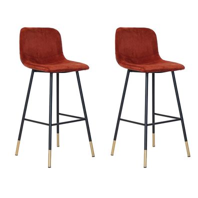 Bronx71 Barhocker Samt Mikky 65 - 78 cm kupfer - 2er Set