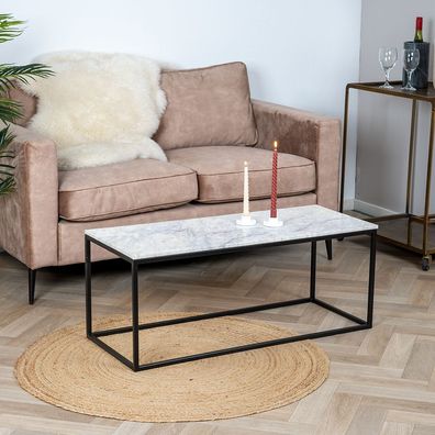 Bronx71 Couchtisch Marmor Roxy 94 x 38 cm weiß