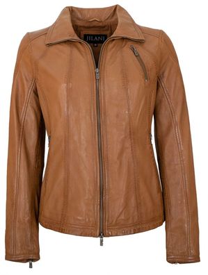 Jilani - Damen Lederjacke Lammnappa cognac