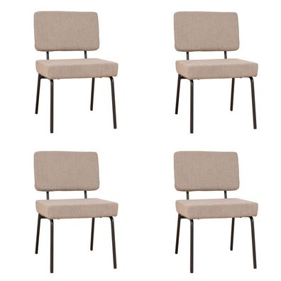 Bronx71 Esszimmerstuhl Espen recycelter Stoff taupe - 4er Set