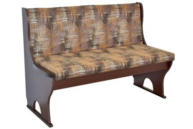 Truhensitzbank "Merlin" 120cm breit, Nussbaum, Bezug mocca