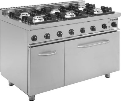Gastronomie Saro Gasherd Mit Elektrobackofen Modell E7Kupg6Le, Maße B 1200 X T