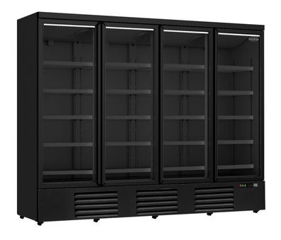 Gastronomie Kühlschrank 4 Glastüren Schwarz Jde-2025 Liter