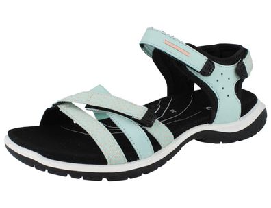 ECCO Offroad Roam Lea Damen Sandale Sommersandale Türkis peach Nubukleder Textil