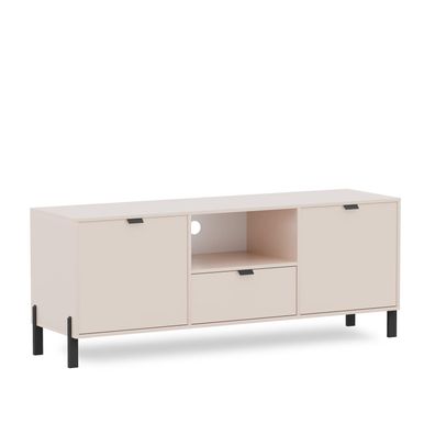 BETTSO Moderner zweitüriger RTV-Schrank CALMA mit Schublade sandbeige