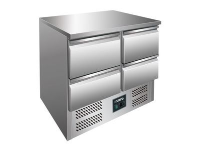 Saro Kühltisch VIVIA S901 900x870-890x700mm mit 4xGN12 Schubladen aus Edelstahl