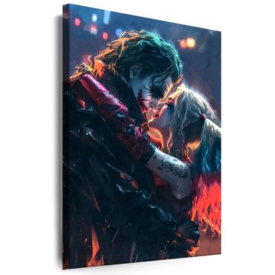 Leinwand Bilder Joker und H. Quinn Love Film Wandbild Premium Kunstdruck