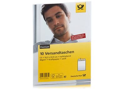 Versandtasche C5, weiß, haftkl., o. Fenster [Deutsche Post 117501314]