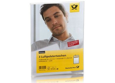 Luftpolstertasche, 20x27,5 cm, weiß, haftkl. [Deutsche Post 139921622]
