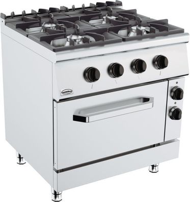 Gastronomie Combisteel Gasherd mit Backofen aus Edelstahl freistehend und 400V