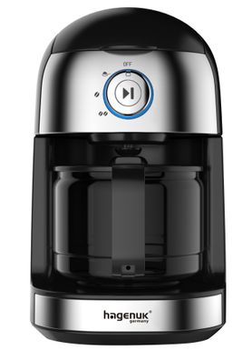 Hagenuk KM-500GH Kaffeemaschine mit Edelstahl Mahlwerk 500W und 0,5 Glaskanne