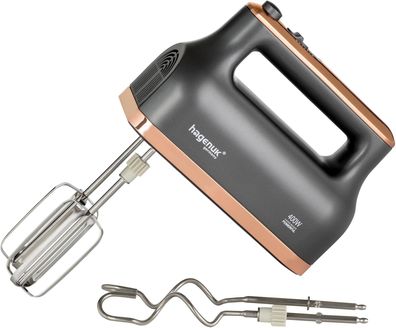 Hagenuk Handmixer 400W HM-400.2 5 Geschwindigkeiten Verchromt Roségold-Dekor