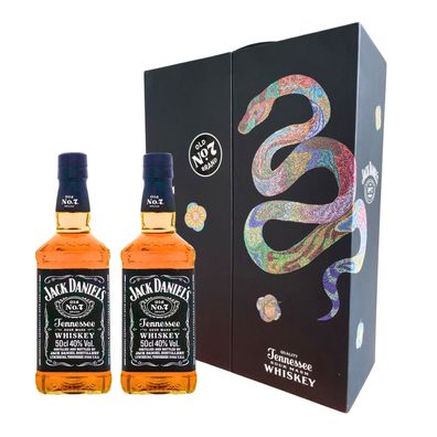 Jack Daniels 2x0,5L Whiskey Geschenkbox 40% Whisky China Year Of The Snake 2022
