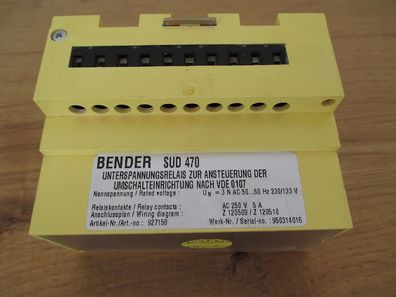 Bender SUD 470 Unterspannungsrelais 3x 230 V AC Spannungswächter KOST-EX S14/351
