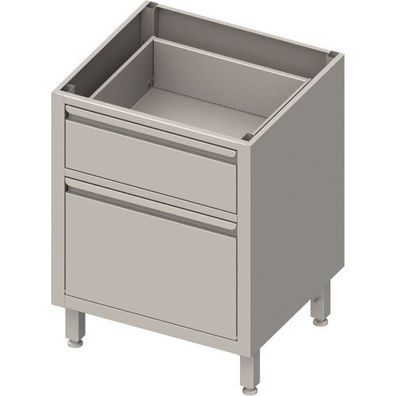 Unterschrank Boxversion mit zwei unterschiedlichen Schubladen, verschweißt