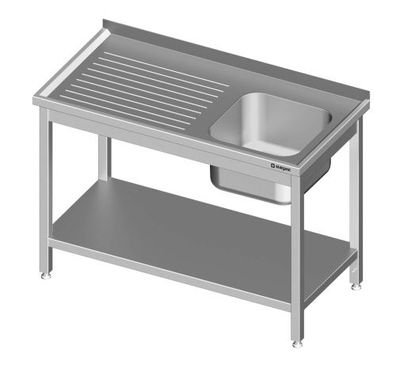Spültisch mit Grundboden, mit einem Becken, mit Aufkantung, verschweißt