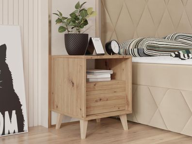 Nachttisch Ferido 1SZ Nachtschrank mit Schublade Schlafzimmer M24