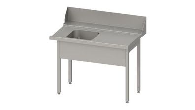 Zulauftisch, Korbführung mit Gefälle, ohne Grundboden, mit einem Becken, mit Aufkantu