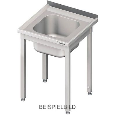 Spültisch ohne Grundboden 700x700x850 mm, mit einem Becken mit Aufkantung, verschweiß