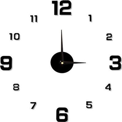 Hood Wanduhr 3D XXL Moderne Wandtattoo Modernes Design Uhr Vintage 130 cm Retoo