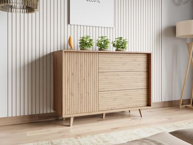Kombikommode Ferido 1D3SZ Sideboard mit Drehtür und drei Schubladen M24