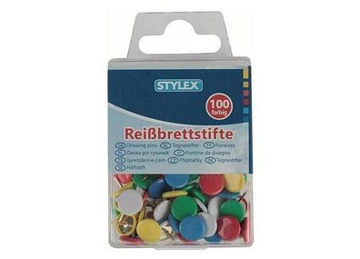 Reißbrettstifte farbig, 100er Schachtel (Stylex 24468]