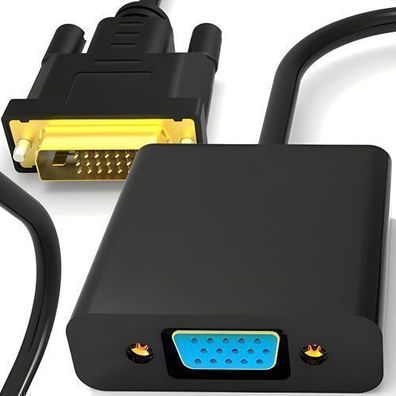 DVI VGA Konverter Adapter DVI Stecker und VGA Buchse Digital auf Analog Retoo