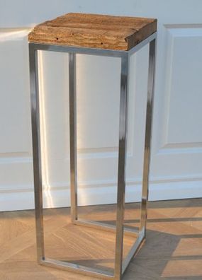 Beistelltisch Tisch Shabby Chic Vintage Weiß Natur Dekoration