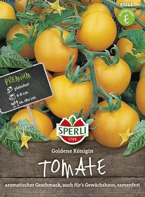 Tomate Goldene Königin, attraktiven goldgelbe Früchte, samenfest, bringt hohe