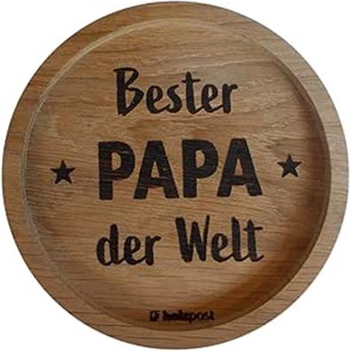 Untersetzer aus rustikaler Eiche "Bester Papa der Welt"