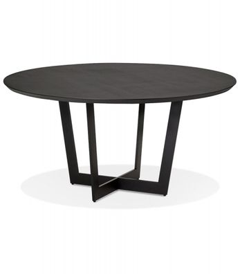 Esstisch rund aus Eschenholz mit Designer Metallgestell LULU