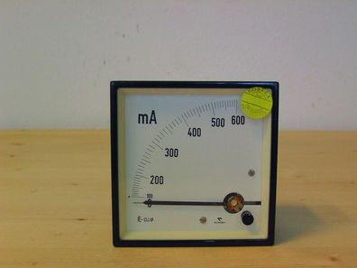 Amperemeter Gossen 0 - 600 mA Einbau 90x90 Messgerät Ampere S12/267