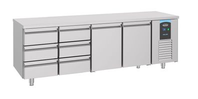Combisteel Kühltisch mit 2 Türen und 6 Schubladen aus Edelstahl 2330x700x850mm