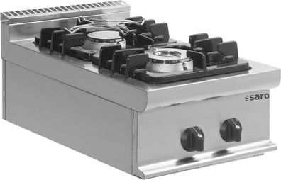 Gastronomie Saro Gasherd Tischmodell E7Kupg2Bb, Maße B 400 X T 700 X H 270
